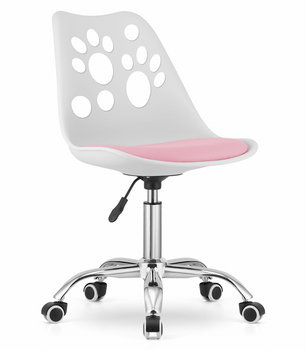Krzesło obrotowe PRINT - biało-różowe - Leobert