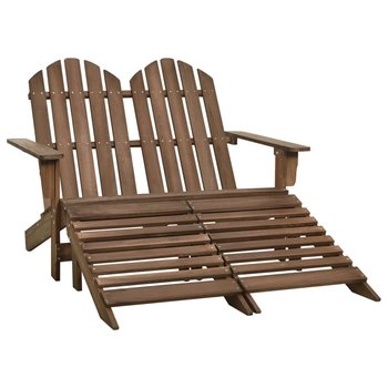 Krzesło ogrodowe Adirondack z podnóżkiem - Brązowe / AAALOE - Inny producent