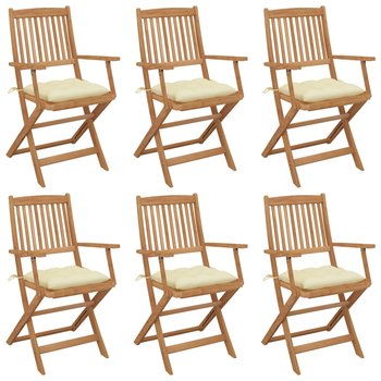 Krzesło ogrodowe akacja z poduszkami, 6 szt. - Zakito Europe
