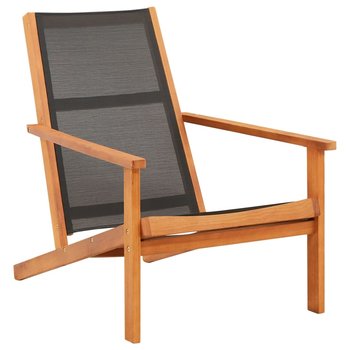 Krzesło ogrodowe, czarne, lite drewno eukaliptusowe i textilene - vidaXL