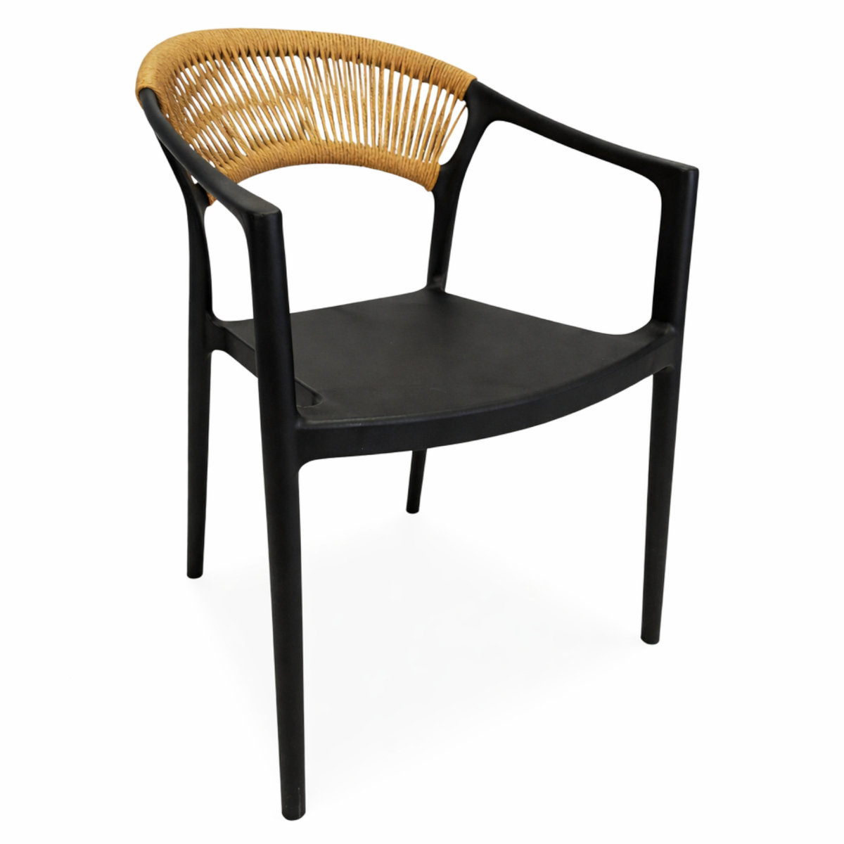 BEGRYF Begryf Krzesło Ogrodowe Czarne Plecione Z Podłokietnikami Na Taras Balkon
