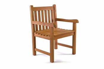 Krzesło ogrodowe DIVERO drewniane, brązowe, 91x62x60 cm  - TwójPasaż