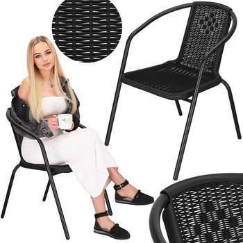 Krzesło ogrodowe metalowe na balkon czarne - Springos