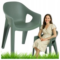 Krzesło Ogrodowe Plastikowe Nowoczesne na Taras Balkon WYGODNE Wytrzymałe SOLIDNE Zielone