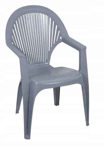 Zdjęcia - Meble ogrodowe Krzesło ogrodowe plastikowe szare Syrena