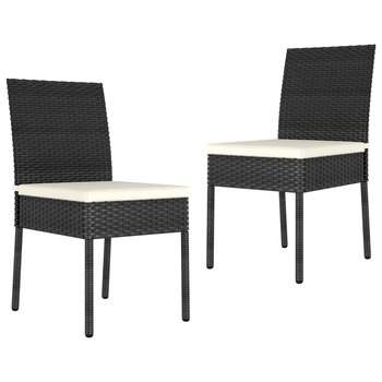 Krzesło ogrodowe polirattan czarne z poduszką krem / AAALOE - Inny producent