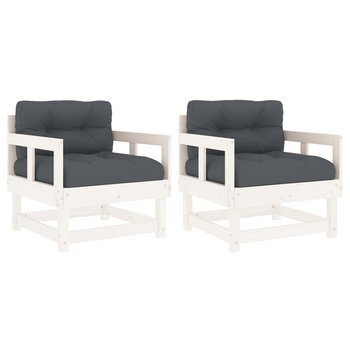 Krzesło ogrodowe sosnowe z poduszkami, białe, 64x6 - Zakito Home