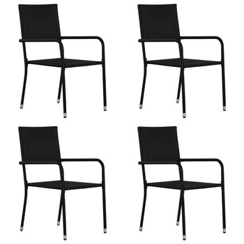 Krzesło ogrodowe VIDAXL, czarne, 51x58,5x87 cm, 4 szt. - vidaXL