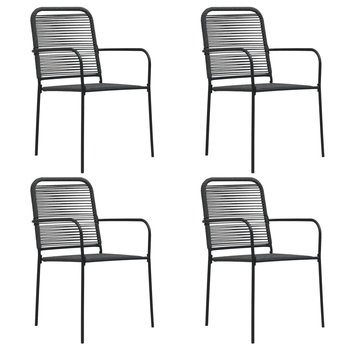 Krzesło ogrodowe VIDAXL, czarne, 56x53,5x85,5 cm,4 szt. - vidaXL