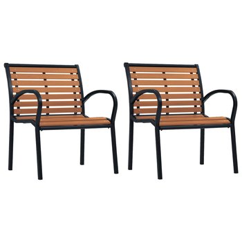 Krzesło ogrodowe VIDAXL, czarno-brązowe, 80x56x60 cm, 2 szt. - vidaXL