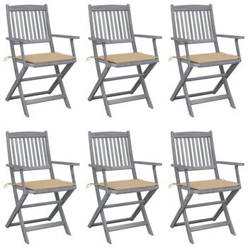 Krzesło ogrodowe VIDAXL, szaro-brązowy, 54x57x91 cm, 6 szt. - vidaXL