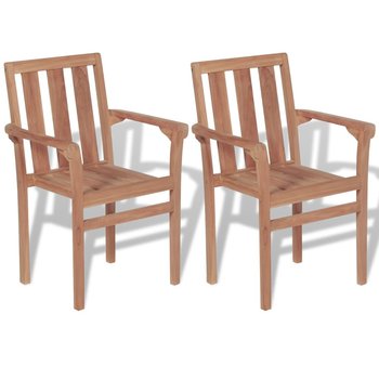 Krzesło ogrodowe vidaXL, sztaplowane, brązowe, 58x50x89 cm, 2 sztuki - vidaXL