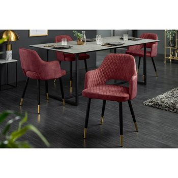 Krzesło paris dekoracyjne pikowanie aksamit czerwony 42291 - Invicta Interior