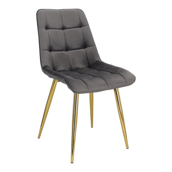 Krzesło Plaid szare/ złote nogi glamour - Intesi