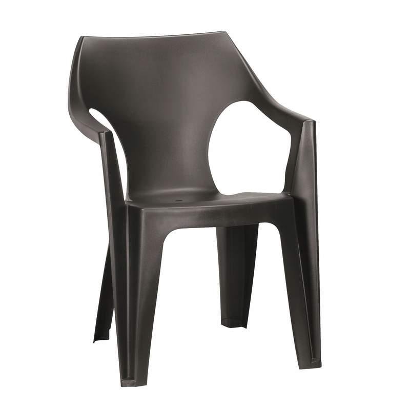 Krzesło plastikowe Dante Low back, grafitowe, 57x57x79 cm