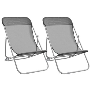 Krzesło plażowe textilene szare 85x58x83cm - Zakito Europe