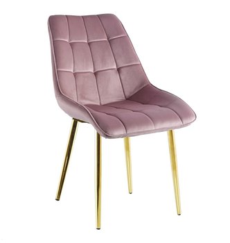 Krzesło Poly velvet różowe złote nogi - Intesi