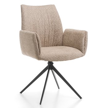 Krzesło Prato Tapicerowane Boucle Ciemnobeżowe - Home-Design24