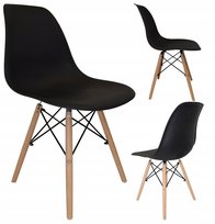 Krzesło Skandynawskie Do Jadalni Salonu Kuchni Fotel Stylowe Mia Czarne