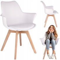 Krzesło Skandynawskie Do Kuchni Salonu Jadalni Poduszka Ekoskóra Nowoczesne