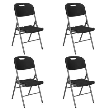 Krzesło składane cateringowe 4 szt. krzesełko bankietowe, turystyczne do ogrodu czarny - Springos