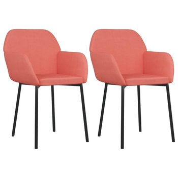 Krzesło stołowe aksamit różowe 54x59x76cm - Zakito Europe