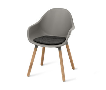 Krzesło szare z recyklingu drewniane - Tchibo