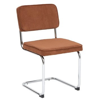 Krzesło sztruksowe na chromowanej podstawie terracotta - MIA home