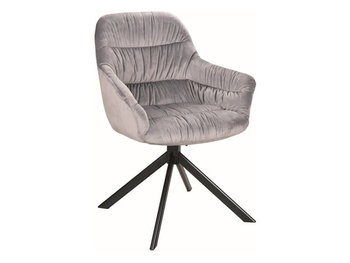 Krzesło tapicerowane ASTORIA II VELVET szare/czarne obrotowe - Signal