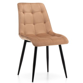 Krzesło Tapicerowane Chic Beżowy Velvet Aksamit Do Salonu Jadalni - Home-Design24