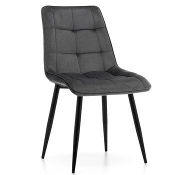 Krzesło Tapicerowane Chic Szary Velvet Aksamit Do Salonu Jadalni - Home-Design24