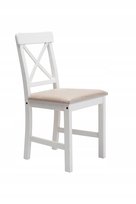 Krzesło tapicerowane do jadalni salonu drewniane kuchenne białe stabilne