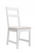 Krzesło tapicerowane do jadalni salonu drewniane kuchenne białe stabilne