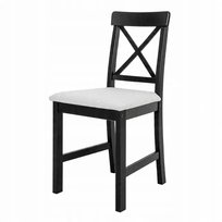 Krzesło tapicerowane do jadalni salonu drewniane kuchenne czarne stabilne