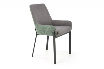 Krzesło tapicerowane do jadalni zielone oparcie GERARDI - Konsimo
