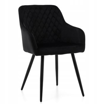 Krzesło Tapicerowane Do Salonu Jadalni Todi Welur Czarny - Home-Design24