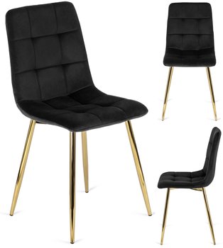 Krzesło Tapicerowane do Salonu YORK Czarny/Złoty - Meble Makarowski