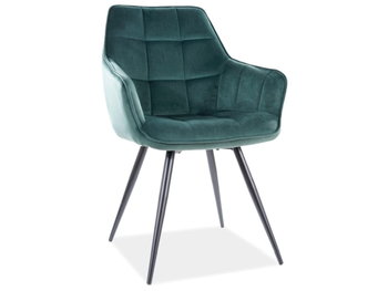 Krzesło tapicerowane fotelowe LILIA VELVET zielone SIGNAL - Signal