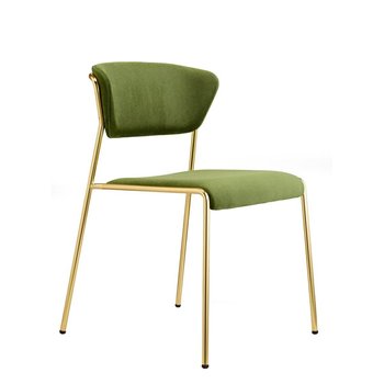 Krzesło tapicerowane Lisa zielony/złoty - SCAB Design