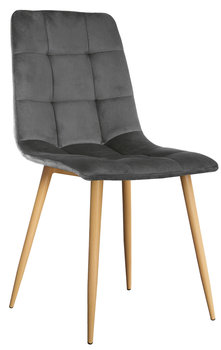 Krzesło Tapicerowane Louis Grafitowe Wood - CHILL ART