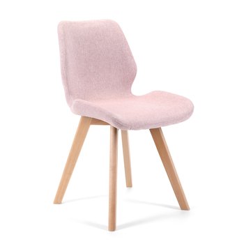 Krzesło tapicerowane materiałowe SJ.0159 do salonu 4 sztuki - Różowe - FABRYKA MEBLI AKORD