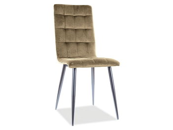 Krzesło tapicerowane OTTO VELVET oliwkowe welurowe SIGNAL - Signal