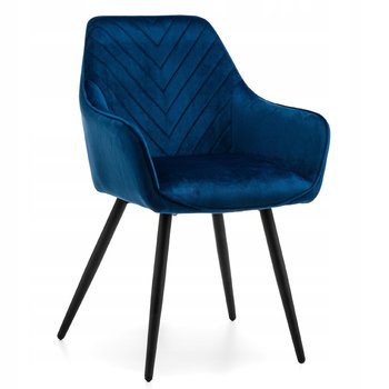 Krzesło Tapicerowane Pikowane Welurowe Vasto Granatowe - Home-Design24