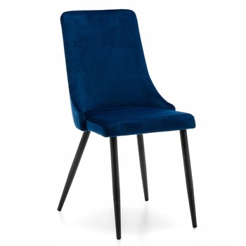 Krzesło Tapicerowane Uno Welur Aksamit Velvet Granatowy - Home-Design24