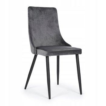 Krzesło Tapicerowane Uno Welur Aksamit Velvet Szary - Home-Design24