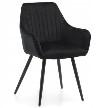 Krzesło Tapicerowane Welurowe Aksamit Passo Czarne - Home-Design24