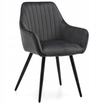 Krzesło Tapicerowane Welurowe Aksamit Passo Szare - Home-Design24