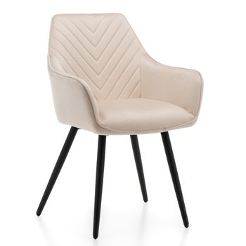 Krzesło Tapicerowane Welurowe Vasto Beżowe - Home-Design24