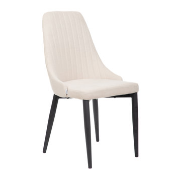Krzesło tapicerowane z przeszyciami LOUIS w tkaninie beżowe 44x59x88 cm HOMLA - Homla