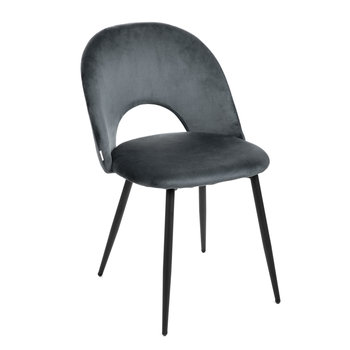 Krzesło TERCIO welurowe szare 47x55x77cm HOMLA - Homla